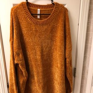 Zenana Chenille Sweater. Mustard Yellow/Gold. Size 3X